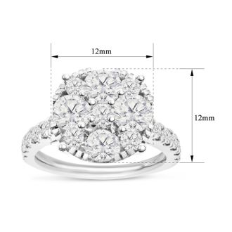 2 Carat Lab Grown Diamond Engagement Ring In 14K White Gold