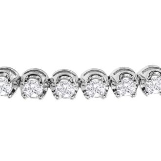 3 Carat Lab Grown Diamond Tennis Bracelet In 14K White Gold, 7 Inches