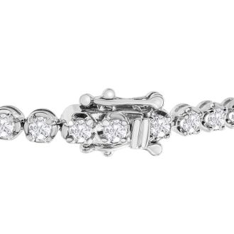 3 Carat Lab Grown Diamond Tennis Bracelet In 14K White Gold, 7 Inches