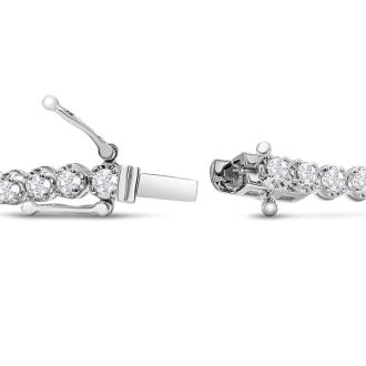 3 Carat Lab Grown Diamond Tennis Bracelet In 14K White Gold, 7 Inches