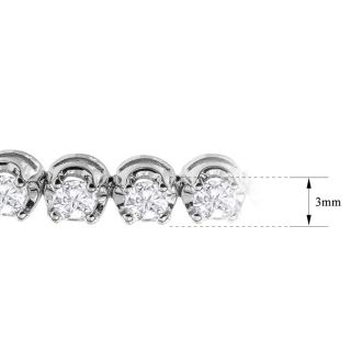 3 Carat Lab Grown Diamond Tennis Bracelet In 14K White Gold, 7 Inches