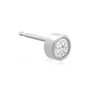 1/5 Carat Bezel Set Lab Grown Diamond Stud Earrings In 14 Karat White Gold
