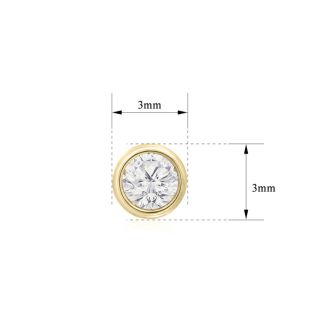 1/5 Carat Bezel Set Lab Grown Diamond Stud Earrings In 14 Karat Yellow Gold