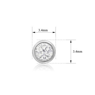 1/3 Carat Bezel Set Lab Grown Diamond Stud Earrings In 14 Karat White Gold