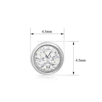 3/4 Carat Bezel Set Lab Grown Diamond Stud Earrings In 14 Karat White Gold