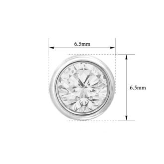 2 Carat Bezel Set Lab Grown Diamond Stud Earrings In 14 Karat White Gold