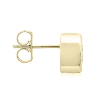 2 Carat Bezel Set Lab Grown Diamond Stud Earrings In 14 Karat Yellow Gold