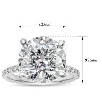 3 1/2 Carat Lab Grown Diamond Hidden Halo Engagement Ring In 14K White Gold