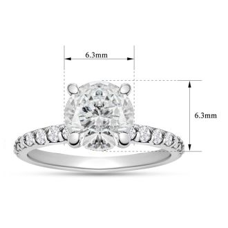 1 1/2 Carat Lab Grown Diamond Hidden Halo Engagement Ring In 14K White Gold