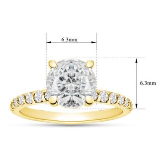 1 1/2 Carat Lab Grown Diamond Hidden Halo Engagement Ring In 14K Yellow Gold