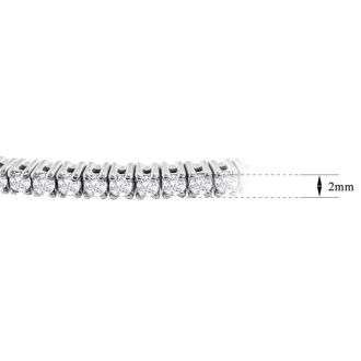 1 1/2 Carat Diamond Double Row Flexible Bangle Bracelet In 14K White Gold