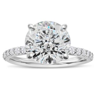 2 1/2 Carat Lab Grown Diamond Hidden Halo Engagement Ring In 14K White Gold
