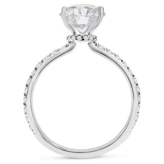2 1/2 Carat Lab Grown Diamond Hidden Halo Engagement Ring In 14K White Gold