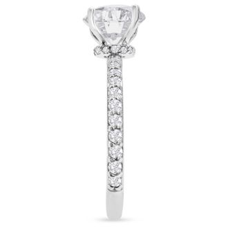 2 1/2 Carat Lab Grown Diamond Hidden Halo Engagement Ring In 14K White Gold