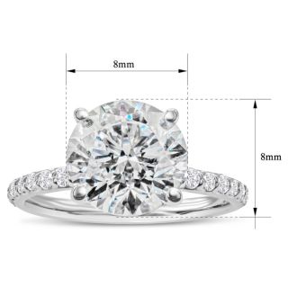 2 1/2 Carat Lab Grown Diamond Hidden Halo Engagement Ring In 14K White Gold