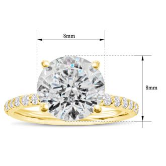 2 1/2 Carat Lab Grown Diamond Hidden Halo Engagement Ring In 14K Yellow Gold