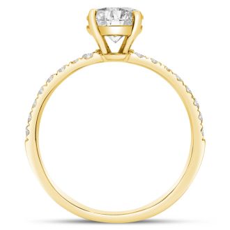 2 1/4 Carat Lab Grown Diamond Classic Engagement Ring In 14K Yellow Gold