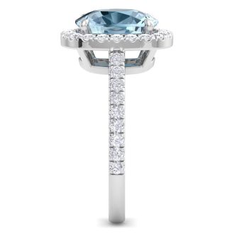Aquamarine Rings: 2 3/4 Carat Aquamarine and Diamond Ring