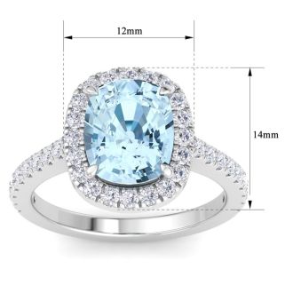 Aquamarine Rings: 2 3/4 Carat Aquamarine and Diamond Ring