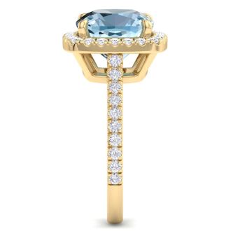 Aquamarine Rings: 4 1/4 Carat Aquamarine and Diamond Ring