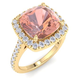 Morganite Ring: 4 1/2 Carat Morganite and Diamond Ring