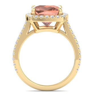 Morganite Ring: 4 1/2 Carat Morganite and Diamond Ring