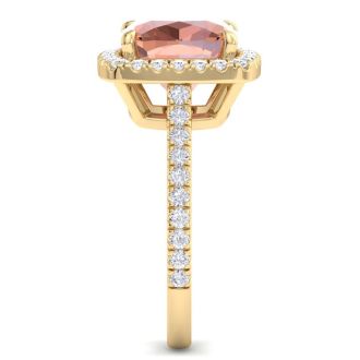 Morganite Ring: 4 1/2 Carat Morganite and Diamond Ring