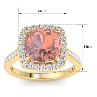 Morganite Ring: 4 1/2 Carat Morganite and Diamond Ring