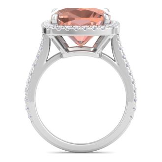 Morganite Ring: 7 1/2 Carat Morganite and Diamond Ring