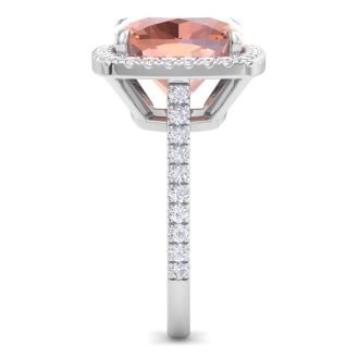 Morganite Ring: 7 1/2 Carat Morganite and Diamond Ring