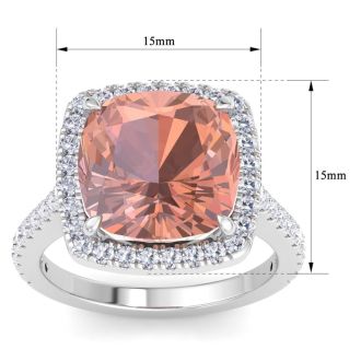 Morganite Ring: 7 1/2 Carat Morganite and Diamond Ring