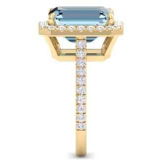 Aquamarine Rings: 3 1/4 Carat Aquamarine and Diamond Ring