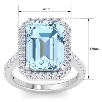 Aquamarine Rings: 7 1/3 Carat Aquamarine and Diamond Ring
