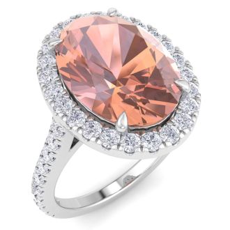 Morganite Ring: 5 3/4 Carat Morganite and Diamond Ring