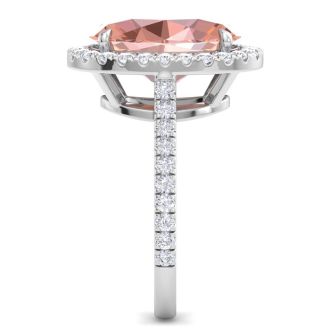 Morganite Ring: 5 3/4 Carat Morganite and Diamond Ring
