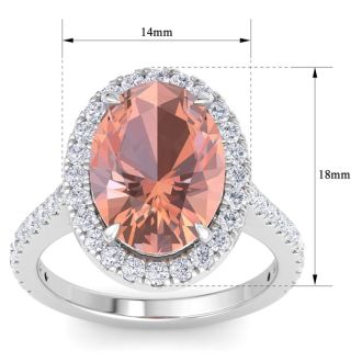 Morganite Ring: 5 3/4 Carat Morganite and Diamond Ring