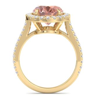Morganite Ring: 5 3/4 Carat Morganite and Diamond Ring