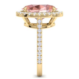 Morganite Ring: 5 3/4 Carat Morganite and Diamond Ring