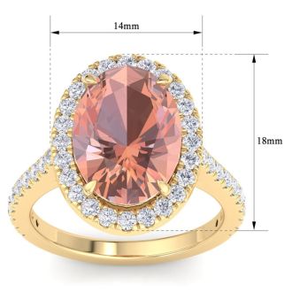 Morganite Ring: 5 3/4 Carat Morganite and Diamond Ring