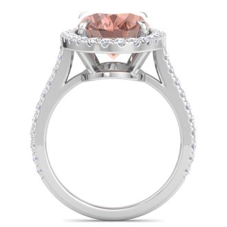 Morganite Ring: 8 1/2 Carat Morganite and Diamond Ring