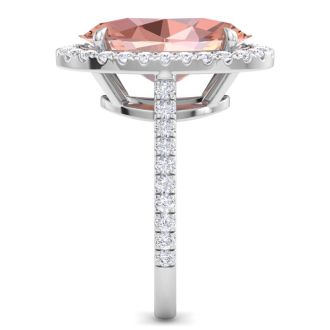 Morganite Ring: 8 1/2 Carat Morganite and Diamond Ring