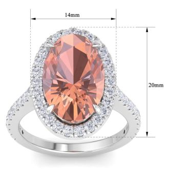 Morganite Ring: 8 1/2 Carat Morganite and Diamond Ring