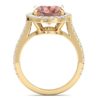 Morganite Ring: 8 1/2 Carat Morganite and Diamond Ring
