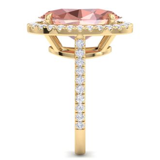 Morganite Ring: 8 1/2 Carat Morganite and Diamond Ring