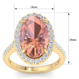 Morganite Ring: 8 1/2 Carat Morganite and Diamond Ring