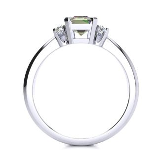 Mystic Topaz Ring: 2 1/2 Carat Octagon Shape Mystic Topaz and Diamond Ring In Sterling Silver
