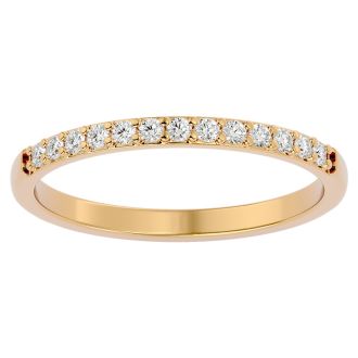 1/4 Carat Moissanite Wedding Band In 14 Karat Yellow Gold