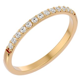 1/4 Carat Moissanite Wedding Band In 14 Karat Yellow Gold