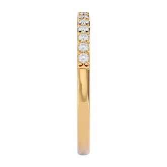 1/4 Carat Moissanite Wedding Band In 14 Karat Yellow Gold