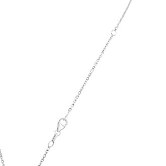 2 Carat Graduated Diamond Smile Necklace In 14K Two Tone Gold With 17 Inch Adjustable Chain